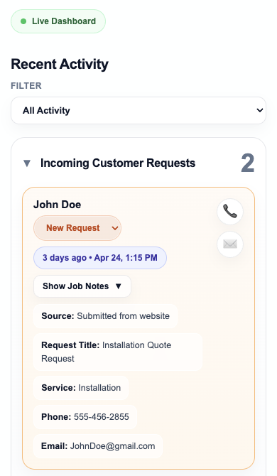WorkPilot mobile dashboard screenshot